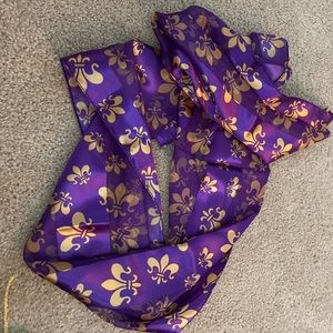Purple and Gold Fleur-de-lis scarf
